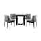 Armen Living Grand Outdoor Patio 5-Piece Round Dining Table Set in Aluminum with Gray Cushions 840254332751 - alternate 1
